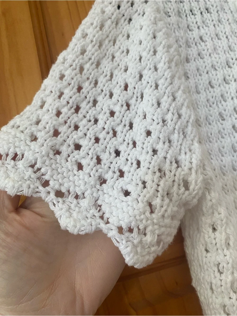 NorthStyle White Open Knit Crochet Cardigan Sweater Shrug Boho Cottagecore Small - Picture 4 of 10